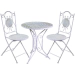 Iperbriko - Table en fer forgé avec mosaïque et chaises