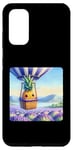 Galaxy S20 Pineapple In A Balloon Over Lavender Field. Scenic Sky View Case