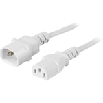 Deltaco Ext Cable Pc Monitor Iec C13-c14 3m White 3m. C14 Forbinder C13 Forbinder Hvid