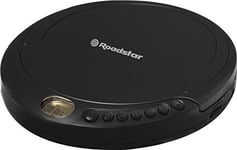 Roadstar PCD-498NMP/BK Discman Lecteur CD-MP3 / WMA, CDA, CD-R, CD-RW, Portable avec Écouteurs Inclus, sans Fil, Fonction Antichoc, Écran LCD, Piles, Câble USB, Noir