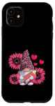 iPhone 11 Leopard Gnome Sunflower and Pencil Valentines Day Teacher Case