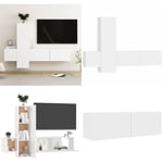 Vidaxl - Ensemble de meubles tv 3 pcs Blanc Aggloméré - meuble tv - meubles tv - Home & Living - Blanc