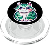 Joli chat japonais, t-shirt japonais, chat manga PopSockets PopGrip pour MagSafe