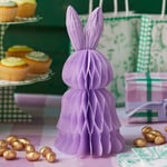 Talking Tables Lapin de Pâques en nid d'abeille Lilas Pastel - Décoration de Table - pour décoration de Printemps, Anniversaire d'enfant, goûter, thème Alice au Pays des Merveilles, 25 cm