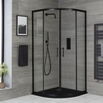 Milano - Hudson Reed Nox - Cabine de Douche Quart de Cercle 80cm x 80cm - Noir