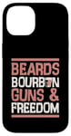 Coque pour iPhone 14 Barbes Bourbon Gun And Freedom USA Patriotic Dad American