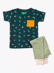 Little Green Radicals Baby Organic Cotton Mini Marvels T-Shirt & Jogger Playset, Green/Multi