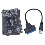 Touriste-Adaptateur M.2 vers SATA 3.0,protocole M2 NGFF SATA,clé SSD B vers SATA 3.0,carte de convertisseur 6Gbps,coque avec câble SATA3 vers USB 3.0 - Type Black