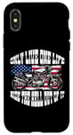 iPhone X/XS One Life Ride The Hell Out Of It US Flag Motorcycle Biker Case