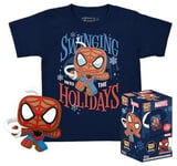 Funko Pocket Pop! Tee (lapselle): Marvel - Gingerbread Spider-Man (Special Edition) Bobble-Head Vinyl Figure T-paita (L)