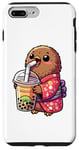 iPhone 7 Plus/8 Plus Kiwi Bird Drinking Bubble Tea Japanese Kimono Case