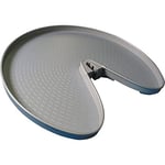NINKA 5850.96 70962 ProArc 3/4 Fond pivotant circulaire pour meuble d'angle de cuisine, KB 800 mm avec film antidérapant intégré, plastique gris aluminium, argenté