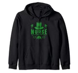 St Patricks Day Nurse Zip Hoodie