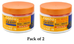 2 X Cantu Acai Berry Leave-In Revitalizing Repair Cream 12 oz/340g each