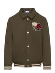 Les Deux Felipe Varsity Wool Jacket Kids Khaki Green