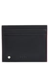 BOSS Mens Argon New Embossed-Logo Card Holder in Matte Leather