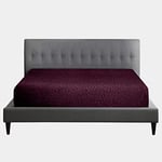 GC GAVENO CAVAILIA Drap-Housse uni 100% Polyester Facile d'entretien - Drap-Housse en Polaire Chaude et Thermique - Aubergine