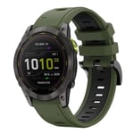 Garmin Enduro 2 / Fenix7X / Fenix​​7X Solar /TACTIX 7/ 7 Pro osv. Silikonearmbånd, 26 mm - Grøn, Sort