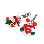 Uten Porte-Couverts de Noël, 2pcs Couteaux Fourchettes Cuillère Mignon Bonhomme de Neige Sac de Vaisselle, Décoration de Table de Cuisine pour la Fête de Noël Anniversaire