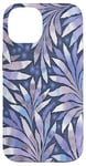 iPhone 14 Fern Leaf Design Abstract Nature Pattern Lilac Blue Case