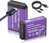 2 pièces LP-E17 Batterie de Remplacement avec Port de Charge USB Type C 1800mAh, Compatible avec Canon XC10 XC15 EOS-R RA R6 R5 R7 EOS 60D 70D 80D 90D 5D Mark I Mark II Mark III IV 6D 7D