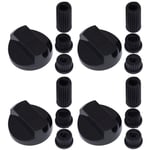 Ufixt 4 x Fits Menegetti, MFI, Moffat, Morphy Richards, Nardi and New World Universal Cooker/Oven/Grill Control Knob And Adaptors Black