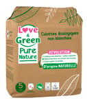 Love & Green Pure Nature - Culottes écologiques non blanchies – Certifiées Ecolabel - Taille 5 (12 à 18 kilos) x 18