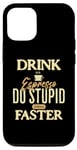 Coque pour iPhone 12/12 Pro Buvez du café expresso et faites des choses stupides plus rapidement