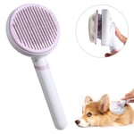 Oderra Brosse Pour Chat, Brosse Chat, Brosse Chat Poil Court, Brosse Chien, Nettoyage Des Peluches, Poignée Amovible, Brosse de Nettoyage Pour Animaux de Compagnie (Violet)