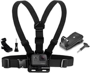 Sangle de Harnais de Poitrine Compatible avec GoPro et Support de Sangle de Sac à Dos Quick Clip Mount,Tous Deux compatibles avec Les caméras DJI Osm o et d'autres caméras