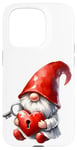 Coque pour iPhone 15 Pro Love Gnome And Red Heart Lock With Key For Valentines Day