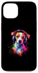 iPhone 13 Artistic Colorful Jack Russell Terrier Headphones Dog Jacky Case