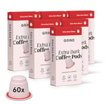 Grind Extra Dark Blend Coffee Pods – Pack of 60 Coffee Capsules – Nespresso® Original Machine Compatible Pods – Home-Compostable Coffee Pods – Tasting Notes of Raw Cacao, Brown Sugar, Dark Chocolate