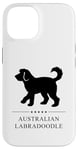 Coque pour iPhone 14 Silhouette noire de chien labradoodle australien