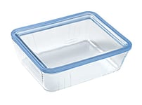 Pyrex Pure Glass - Boîte de conservation alimentaire en verre aver couvercle en verre hermétique 24 x 19 x 8 cm - 2,6L | Compatible four, micro-ondes et lave-vaisselle