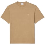 T-shirt Lacoste  T-SHIRT  DÉLAVÉ EN JERSEY DE COTON BEIGE