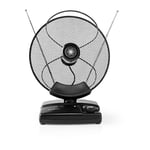 Nedis - Antenne hdtv d'Intérieur 0 - 25 km Gain de 30 - 36 dB fm/vhf/uhf Noire