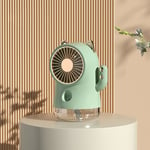 Green Misting Desk Fan Fortune Cat Shape Multifunction Nano Spray 3 Speeds