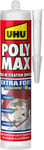 Polymax extra fort invisible- Mastic/colle de fixation MSP pour coller, assembler et jointer, toutes surfaces, séchage rapide, sans solvants, transparent, cartouche 300 g