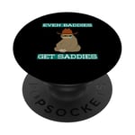 Even Baddies Get Saddies Funny Sloth Cowboy Blague PopSockets PopGrip Adhésif