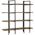 Tagère de 4 Compartiments en mdf Imitation Bois Foncé et Structure en Métal Noir pour Intérieur au Style Industriel 165 cm de Hauteur Beliani