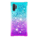 Samsung Galaxy Note 10 Plus Case Gradient Quicksand Gradient Quicksand pehmeä TPU puskurin tyynynpäällinen - sininen ja violetti