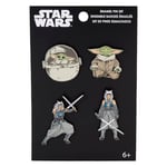 Loungefly : Funko - The Child - Star Wars: Ahsoka Yoda Enamel Pin Set 4pk - Star Wars: The Mandalorian Pin en Émail - Broche Fantaisie Mignonne à Collectionner - pour Les Sacs à Dos et Sacs