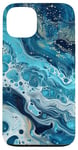 iPhone 13 Ocean Blue Acrylic Pour Design Coastal Beach Sea Summer Fun Case