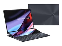 ASUS Zenbook Pro 14 Duo OLED BX8402VU-P1100X - Intel Core i5 - 13500H / jusqu'à 4.7 GHz - Win 11 Pro - GF RTX 4050 - 16 Go RAM - 1 To SSD NVMe, Performance - 14.5" OLED écran tactile 2880 x 1800 (WQXGA+) @ 90 Hz - Wi-Fi 6E, Bluetooth - noir tech