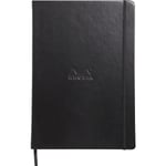 Rhodia Webnotebook A4 Black - Lined Ivory Paper 90Gram - 192Pages - Leatherette Hardcover Notebook - Rhodia Nr. 118369C