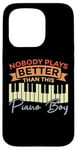 Coque pour iPhone 15 Pro Piano Claviers Pianiste Kid