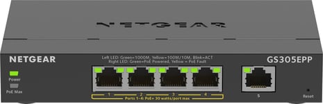 606449153194 NETGEAR 5-Port Gigabit Ethernet High-Power PoE+ Plus Switch (GS305E