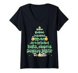 Womens Dasher Dancer Prancer Vixen Blitzen Vodka Tequila Xmas Tree V-Neck T-Shirt