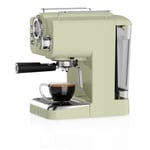 Swan Retro Pump Espresso Coffee Machine Green 1.2L SK22110GN 15 Bar Pressure